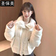 圣保美羽絨棉服外套女冬季新款韓系小個(gè)子加厚棉衣短款學(xué)生棉襖面包絨服 白色 S
