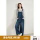 獨(dú)束大碼女裝【雙版可選】復(fù)古背帶裙女氣質(zhì)背帶褲春裝新款修身裙子 連體衣褲 L (尺碼：2)