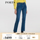 PORTS寶姿秋冬新品女裝中腳口牛仔長褲LM9P018NZD013 牛仔藍 L (8)
