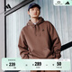 adidas休閑寬松加厚抓絨連帽衛衣套頭衫男女秋冬阿迪達斯輕運動(dòng) 巖層深土地棕/黑色   M