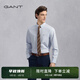 GANT【100%棉】甘特亞洲版型男士刺繡翻領(lǐng)純色休閑寬松長(zhǎng)袖襯衫 455-淺藍(lán)色 L