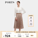 PORTS寶姿秋冬新款女裝優(yōu)雅印花中長(zhǎng)裙半身裙ALD9S004QPP019 BLACK M (6)