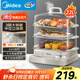 美的（Midea）電蒸鍋 22L三層大容量外置加水蒸鍋電蒸鍋 透明視窗不銹鋼蒸片多用途蒸包子鍋多功能鍋ZGC322301