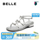 百麗水鉆蝴蝶結(jié)一字帶涼鞋女25夏新優(yōu)雅涼鞋B2668BL5 銀色 39