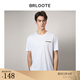 巴魯特（Brloote）男短袖T恤高支絲光棉圓領(lǐng)寬松休閑體恤衫夏季 白色 180/100A
