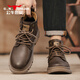 公牛世家男靴秋冬新款英倫復古馬丁靴厚底耐磨男士工裝靴百搭休閑高幫鞋子