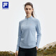 FILA 斐樂(lè )冬季新款健身運動(dòng)半拉鏈瑜伽跑步內搭加絨保暖女子長(cháng)袖T恤 新時(shí)風(fēng)淺藍-BU M 165/84A/M