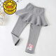 G.duck女寶寶打底褲春秋薄款外穿褲裙一體裙褲嬰兒童假兩件女童褲子新款 灰色純色假兩件裙褲【348】 120 【偏小半碼】