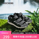 斯凱奇（Skechers）涼鞋男士秋季外穿運動涼拖鞋男鞋平底踩屎感軟底沙灘鞋237586
