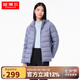 坦博爾輕薄羽絨服女脫卸帽寬松舒適保暖女士外套TB231236 云清藍(lán) 185 