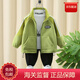WVD國際品牌絨外套2025新款兒童秋冬加厚衣服男寶寶男孩帥氣運動(dòng)上衣綠色90 CM