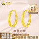中國黃金（CHINA GOLD）【摩登】黃金耳環(huán)女士足金車花耳飾新款七夕情人節(jié)生日禮物送老婆 足金耳環(huán)【一對】約0.8g