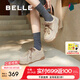 百麗（Belle）拼色休閑板鞋女2025春新商場(chǎng)同款增高厚底鞋D2V1DAM5 杏色 34 (220mm)