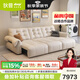 狄普政府補貼電動(dòng)功能沙發(fā)2025新款零靠墻可伸縮天鵝拖床真皮沙發(fā)床 【旗艦版2.8m 帶功能】5星坐感 接觸面洋東米洛提青皮 S+級牛皮