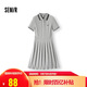 森馬（Semir）[商場同款]連衣裙女撞色polo領夏季2025學院風百褶裙101325114051