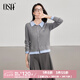 歐莎（OSA）學(xué)院風(fēng)假兩件撞色知性通勤灰色針織衫女長(cháng)袖上衣2025秋款高智感 灰色 S
