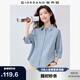 佐丹奴知識(shí)分子風(fēng)襯衫女純棉府綢破骨連肩中袖襯衣女05345463