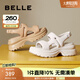 百麗（Belle）老爹運(yùn)動涼鞋女商場款厚底增高休閑涼鞋B6E1DBL4 米白 36 (230mm)