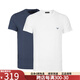 阿瑪尼（ARMANI）奢侈品男裝男士打底鷹標(biāo)T恤百搭休閑圓領(lǐng)短袖兩件裝節(jié)日禮物11432 混色 M