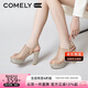 康莉（COMELY）商場(chǎng)同款高跟涼鞋女25年夏季防水臺(tái)魚(yú)嘴涼鞋羅馬涼鞋 金色 36