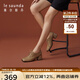 萊爾斯丹春季新款時尚優(yōu)雅通勤方頭粗跟牛津女鞋單鞋4T63401 杏色（羊皮） BDK 37