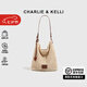 CHARLIE&KELLI CK品牌包包女包2025新款夏季編織包斜挎包單肩手拎包 米白色【七夕情人節(jié)禮物】
