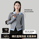 晚白【專享】假兩件休閑氣質(zhì)高彈羊毛針織開衫毛衣女 灰色 M
