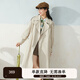 紫涵（ZIHAN）雙排扣中長(cháng)款風(fēng)衣女H型簡(jiǎn)約通勤氣質(zhì)大衣金屬扣 米色 XS