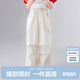 笛莎童裝女童長(cháng)褲2025夏季中大童寬松輕薄工裝褲 米白色  130 