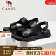 駱駝（CAMEL）涼鞋男2025夏季軟彈舒適牛皮透氣涼拖兩穿休閑爸爸鞋 G15M211046 黑色 41