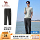 駱駝（CAMEL）速干透氣運(yùn)動(dòng)褲男跑步休閑直筒梭織褲子女 J15BAXN075，幻影黑，男 XL