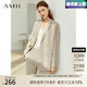 AMII開學(xué)季換新裝職業(yè)西服套裝女夏季新款休閑外套時尚西裝兩件套 卡其(西裝) M (160)