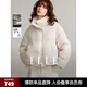 ELLE90白鴨絨寬松立領(lǐng)短款羽絨服女2024冬裝新款休閑加厚保暖外套 淺灰 M