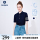 Navigare意大利小帆船短袖POLO衫女士夏季涼感修身T恤衫翻領(lǐng)通勤透氣上衣 海軍藍(lán) M 碼