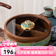 花語(yǔ)四季水果盤家用客廳茶幾實(shí)木干果盒輕奢高檔零食盤新款玻璃糖果收納盒 千里江山四格干果盒