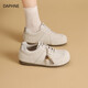 DAPHNE達芙妮復古休閑軟底德訓鞋女2026新款春季爆款百搭運動(dòng)休閑輕便阿甘鞋 米白色 【休閑舒適-圓頭百搭】 38