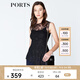 PORTS寶姿 新品商場同款夏新款女裝無袖吊帶內(nèi)襯假兩件上衣 黑色 M (6)