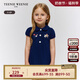 Teenie Weenie Kids小熊童裝25年春夏新款女寶寶A版娃娃領(lǐng)連衣裙 藏青色 120cm