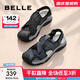 百麗（Belle）透氣外穿休閑鞋男新款運動(dòng)涼鞋包頭沙灘鞋A1474BL4 藍色 41 (255mm)