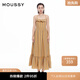 moussy 女裝新品甜美森系荷葉邊露背吊帶連衣裙028HAZ30-0351 055花紋黃色 S 00001