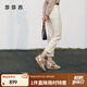 莎莎蘇【明星同款】透氣輕便厚底女鞋內(nèi)增高復(fù)古阿甘鞋運(yùn)動(dòng)休閑增高七夕 深棕色/淺杏色 36