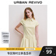 UR【寶藏裙】秋款女裝學(xué)院風(fēng)百褶廓形短袖連衣裙UYY740010 米白 M