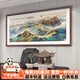 派旦仙夢萬里長城靠山圖山水畫辦公室裝飾畫客廳掛畫新中式背景墻壁畫大氣 A-萬里雄風·基業(yè)永固 50*100cm【適合1.5米左右沙發(fā)】 雅致紅木色實木框 高清微噴【實木外框+有機玻璃+高清畫芯】