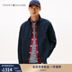 TOMMY HILFIGER【休閑立領】男裝拼色鑲邊口袋通勤商務行政單夾克外套34470 【4470】藏青色DW5 M （推薦：135-150斤）