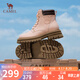 駱駝（CAMEL）【遠(yuǎn)行】女鞋工裝靴英倫短靴大黃靴馬丁靴女 L23W076044 粉色 38