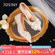 卓詩尼尖頭高跟鞋女2025新款春夏訂婚新娘結(jié)婚鞋細跟水晶單鞋 香檳金 37