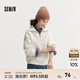 Semir衛衣女純色半開(kāi)襟衣服溫柔百搭秋休閑風(fēng)寬松落肩套頭衫ins潮 奶白10501 M