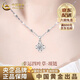 中國黃金（CHINA GOLD）四葉草鉑金項鏈女款白金鉆石輕奢吊老婆生日禮物中秋節禮物送女友 18K金四葉草吊墜【白-贈銀雪花鏈+中金禮盒】
