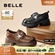 百麗（Belle）張凌赫推薦黑巧樂(lè)福鞋女25秋新商場(chǎng)款牛皮厚底jk鞋E1Z1DCM5預(yù)售 棕色 37