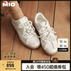 MIO米奧2025春季芭蕾風(fēng)休閑板鞋珍珠裝飾優(yōu)雅運動鞋設(shè)計舒適女鞋單鞋 金色 38